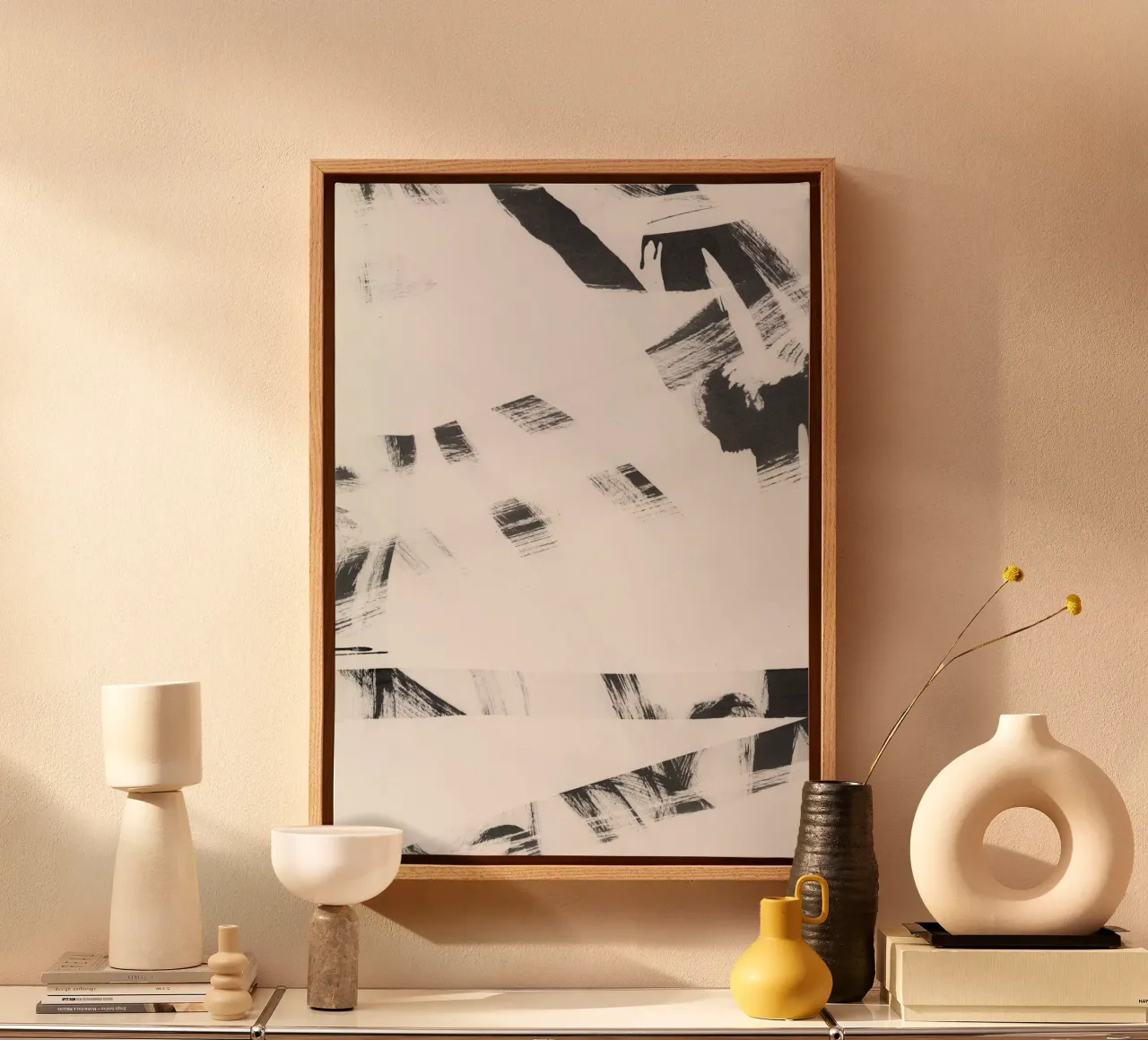 wabi sabi 16-04 canvas met Baklijst van IRIS LEHNHARDT FINE ART