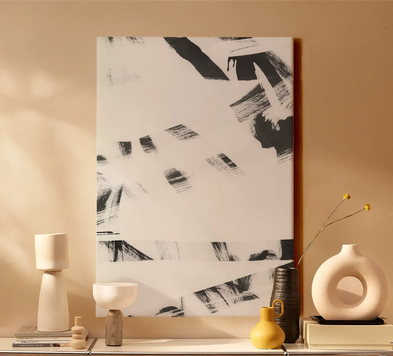 wabi sabi 16-04 canvas met Baklijst van IRIS LEHNHARDT FINE ART