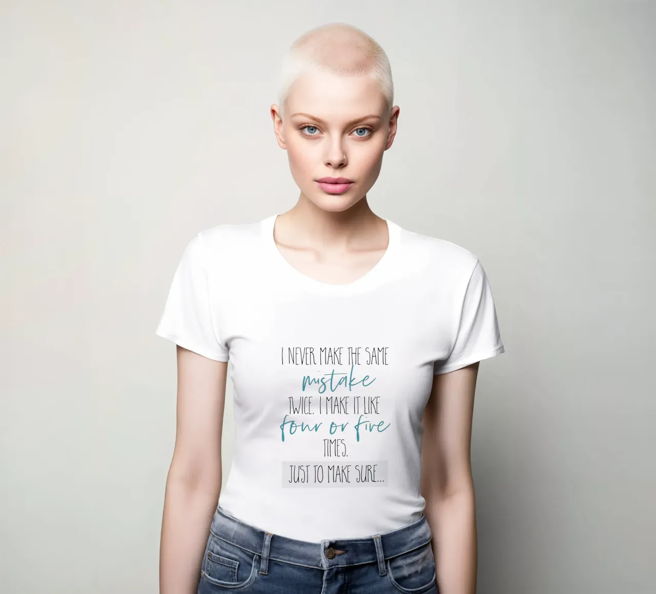 I never make the same mistake twice women's fitted t-shirt by Melanie Viola
