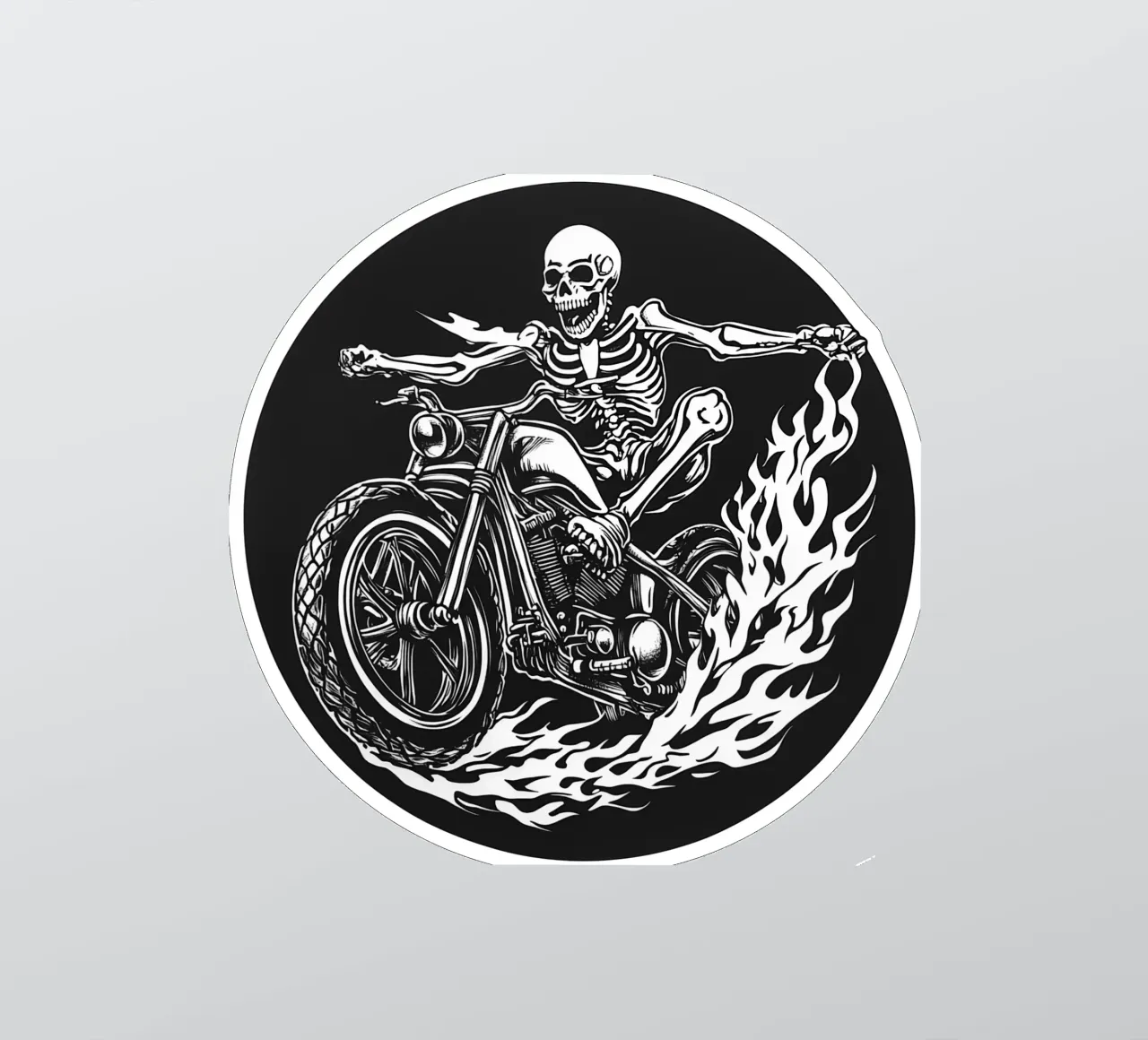 Skeleton Biker | Il teschio incontra la storia d'amore in autostrada adesivo da Autofocus