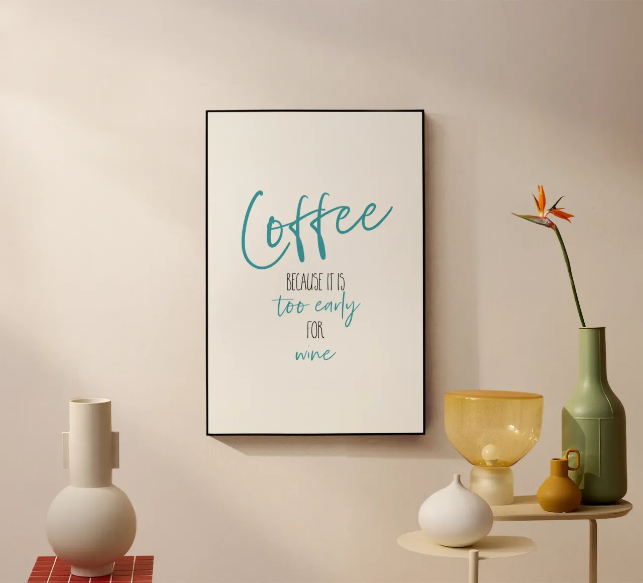 Coffee - too early for wine acrylic glass by Melanie Viola