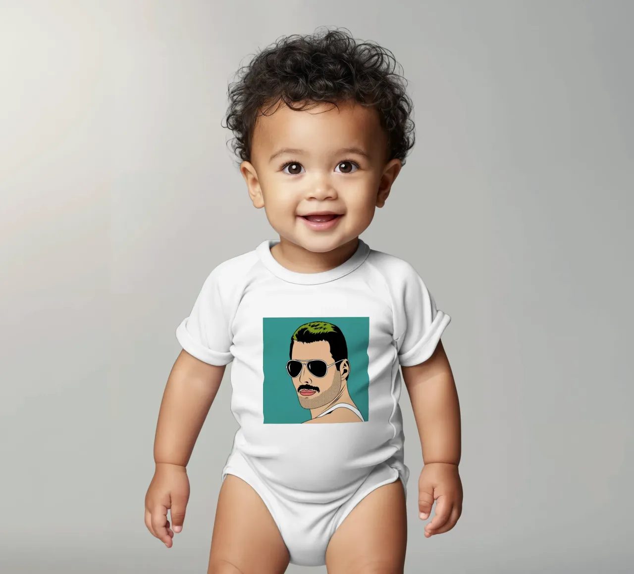 Freddie Mercury body neonato maniche corte da Mark Ashkenazi