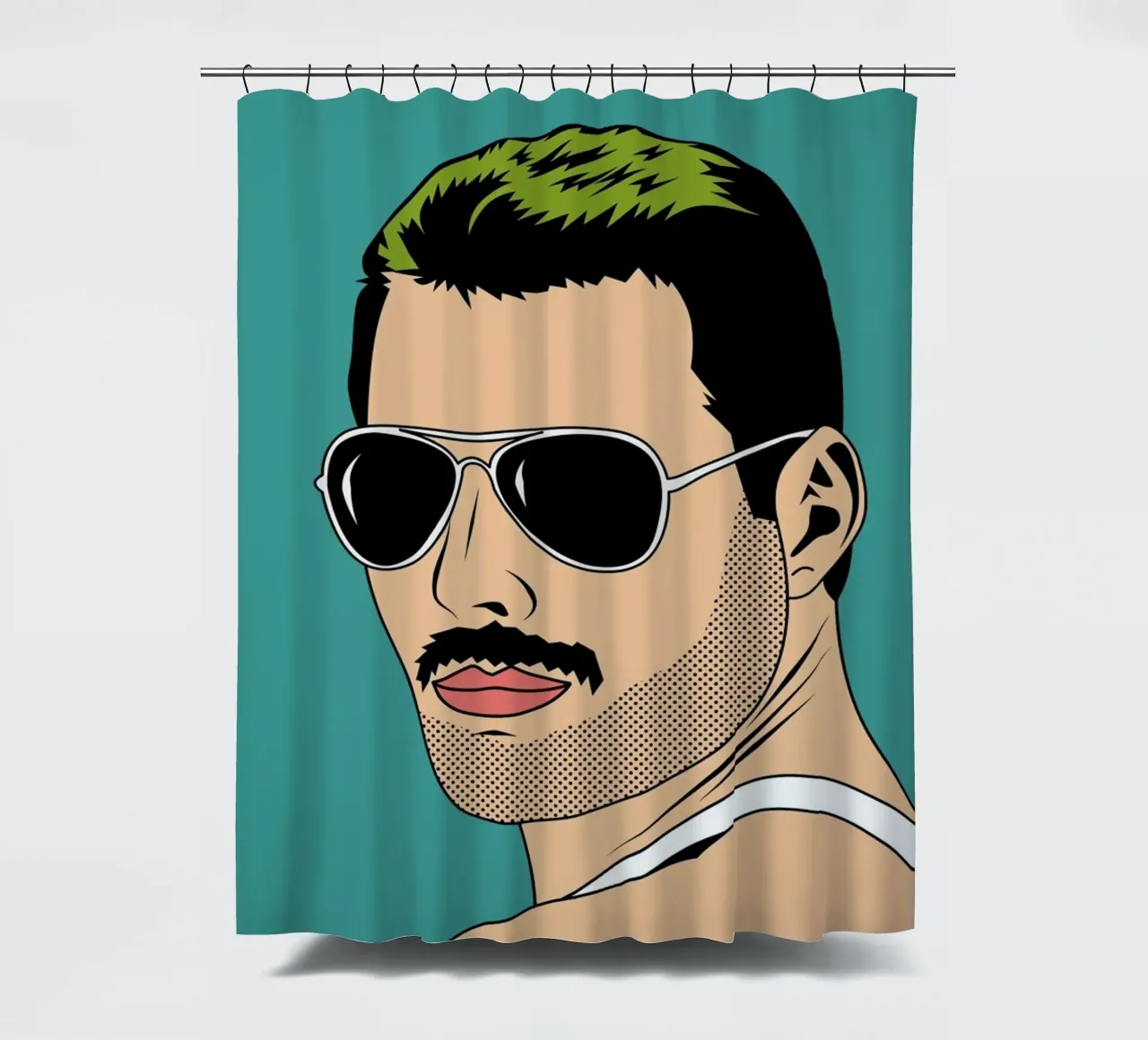 Freddie Mercury shower curtain by Mark Ashkenazi