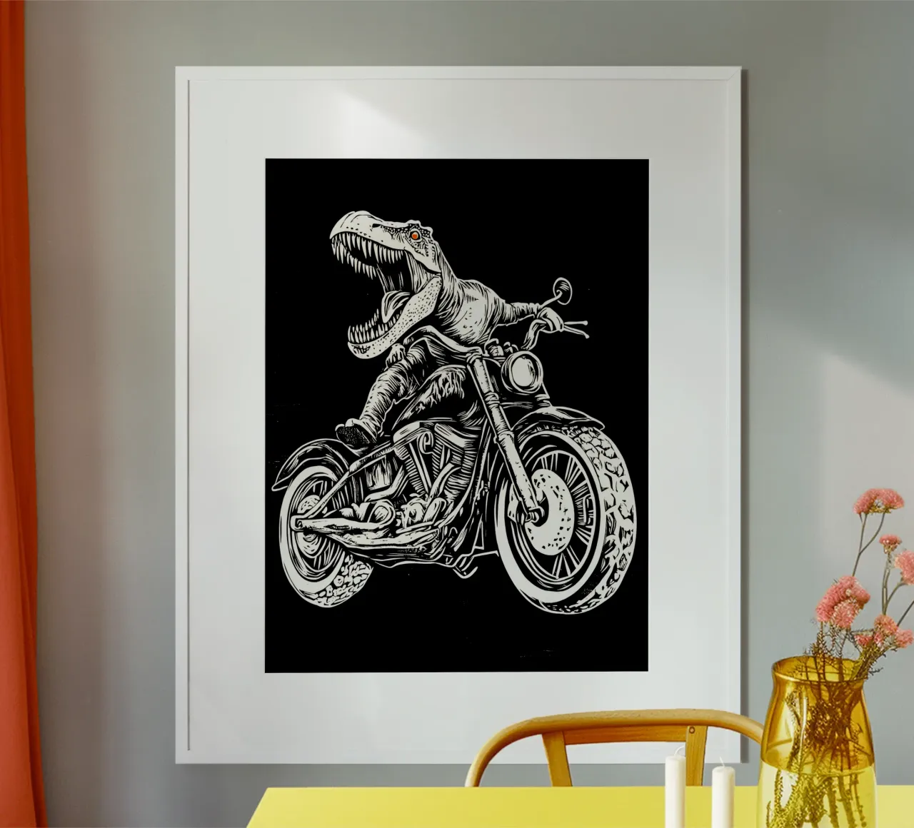 Biker T-Rex en Harley | Jurassic Easy Rider poster de Autofocus
