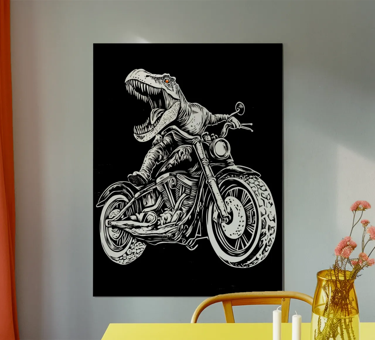 Biker T-Rex en Harley | Jurassic Easy Rider poster de Autofocus