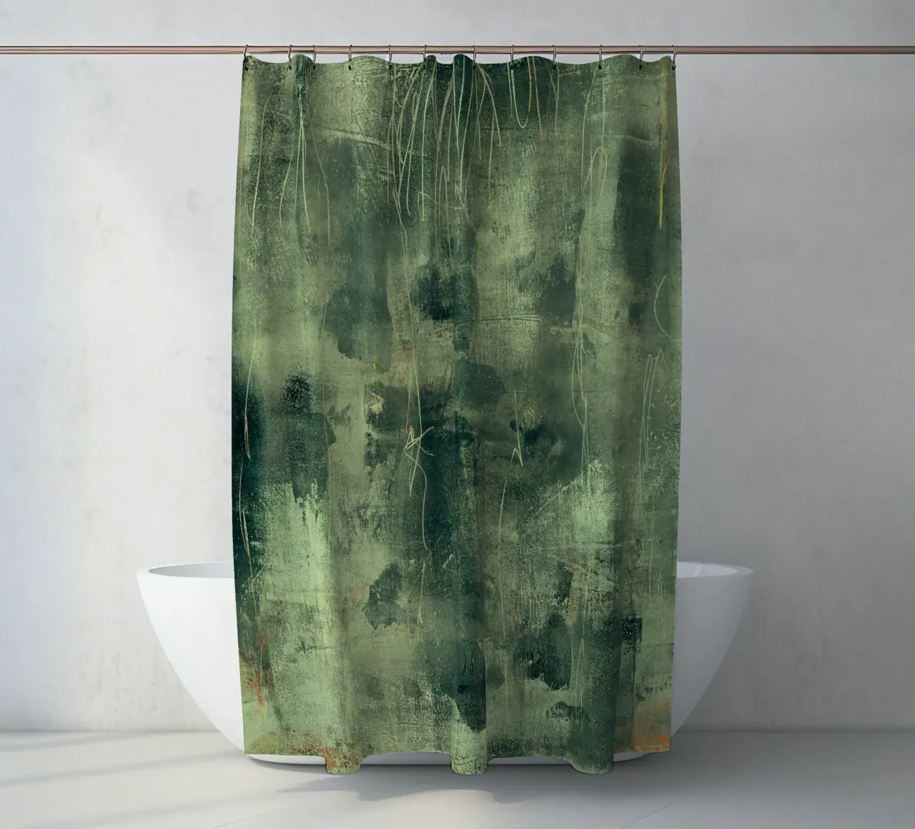 tex mix green Duschvorhang von IRIS LEHNHARDT FINE ART
