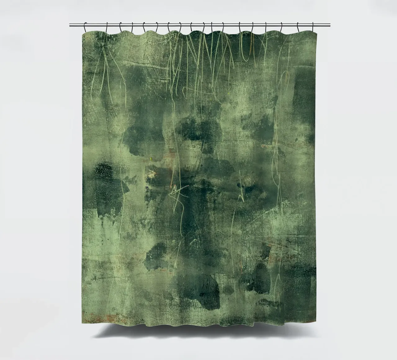 tex mix green Duschvorhang von IRIS LEHNHARDT FINE ART