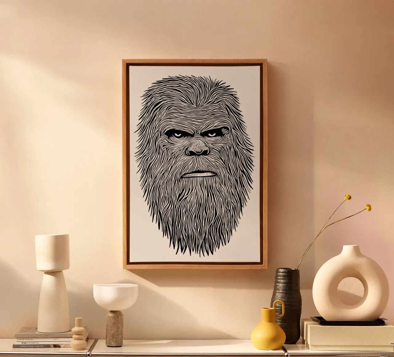 Sasquatch Snowman Himalaya | La natura selvaggia incontra la poesia tela con Cornice a cassetta da Autofocus