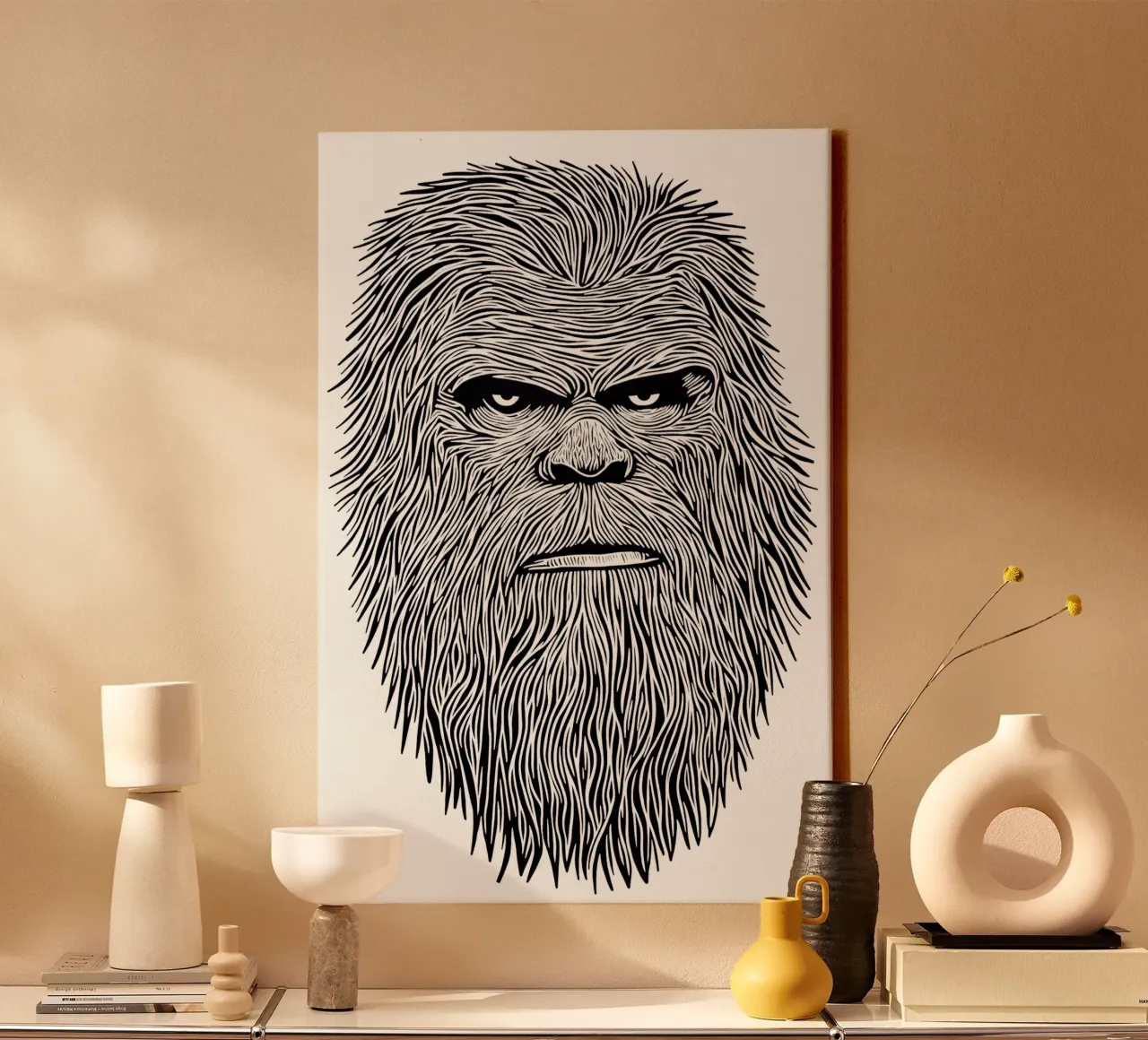 Sasquatch Snowman Himalaya | La natura selvaggia incontra la poesia tela con Cornice a cassetta da Autofocus