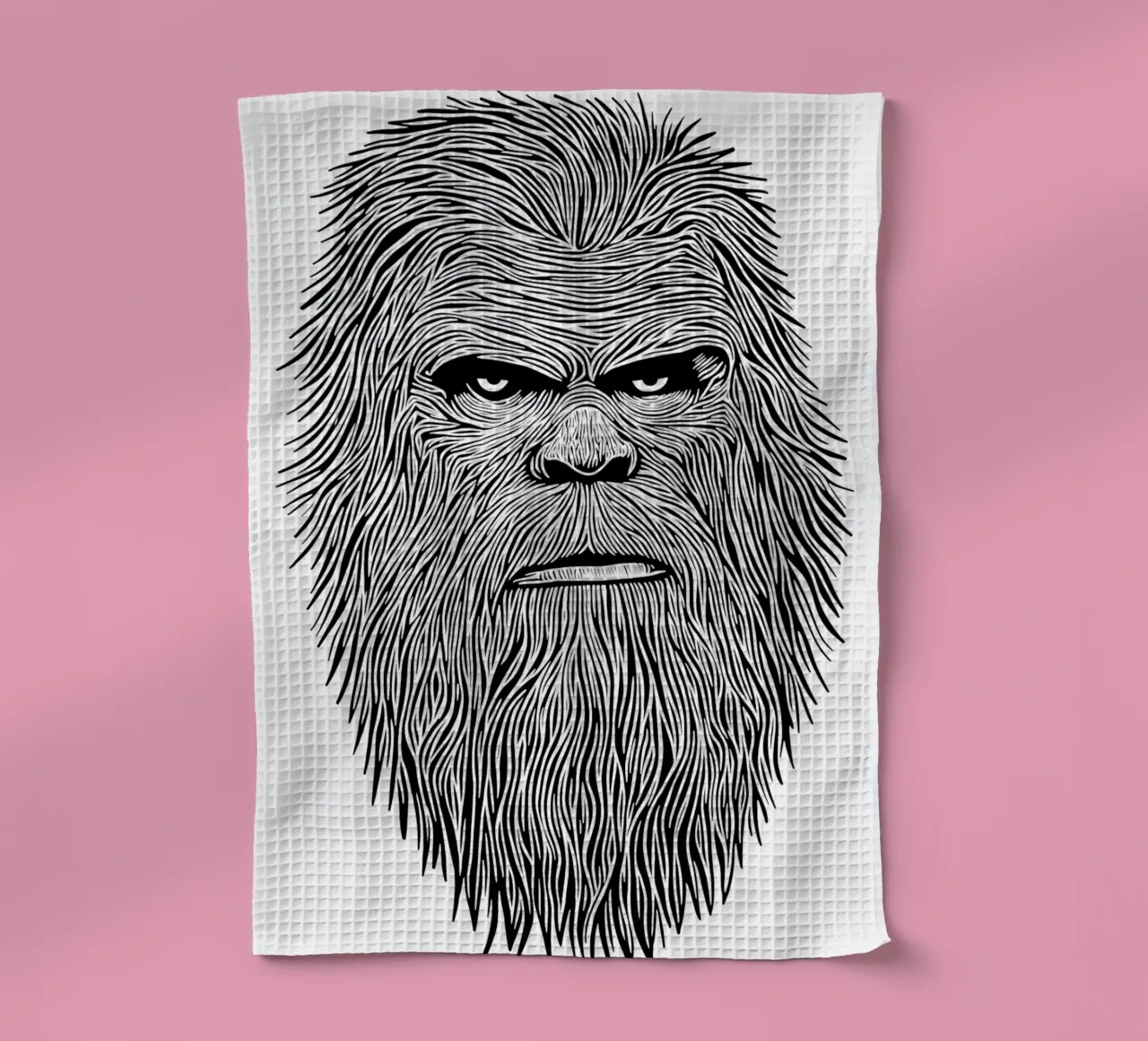 Sasquatch Sneeuwman Himalaya | Wildernis ontmoet poëzie theedoek van Autofocus