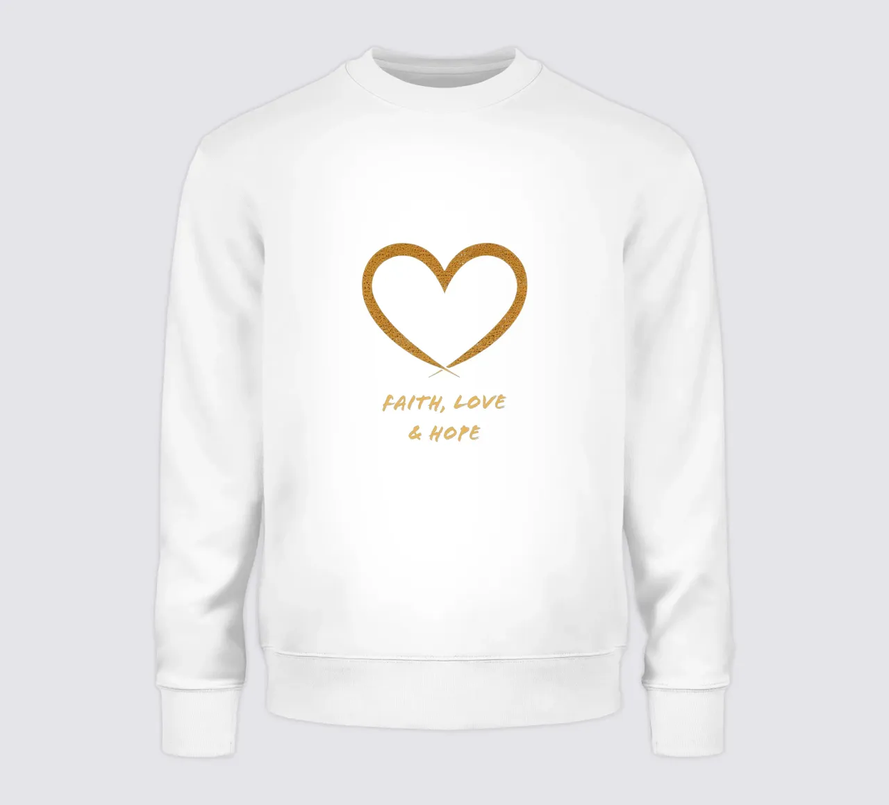 Cuore d'oro fede-amore-speranza e calligrafia felpa da Autofocus