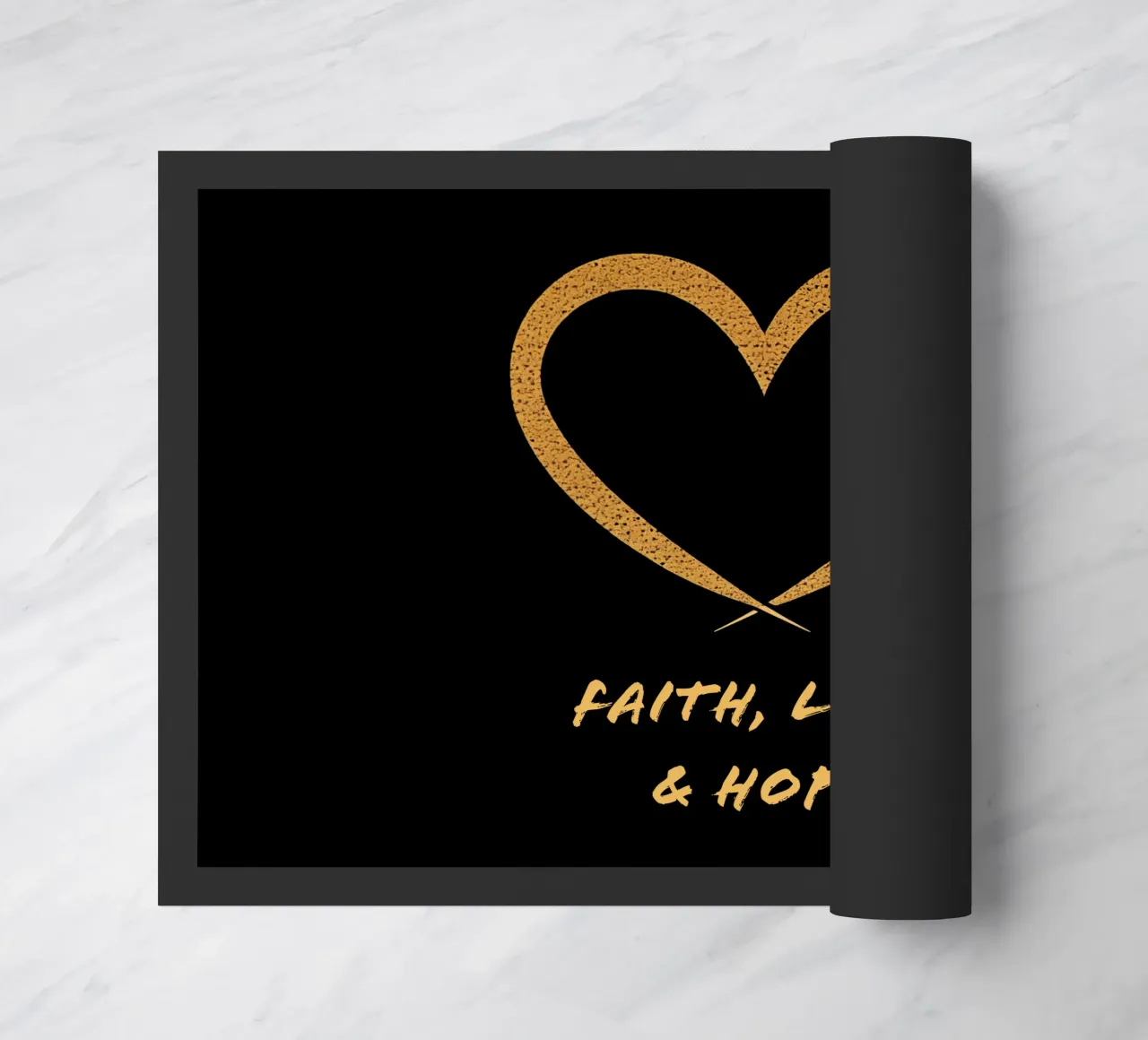 Cuore d'oro fede-amore-speranza e calligrafia zerbino da Autofocus