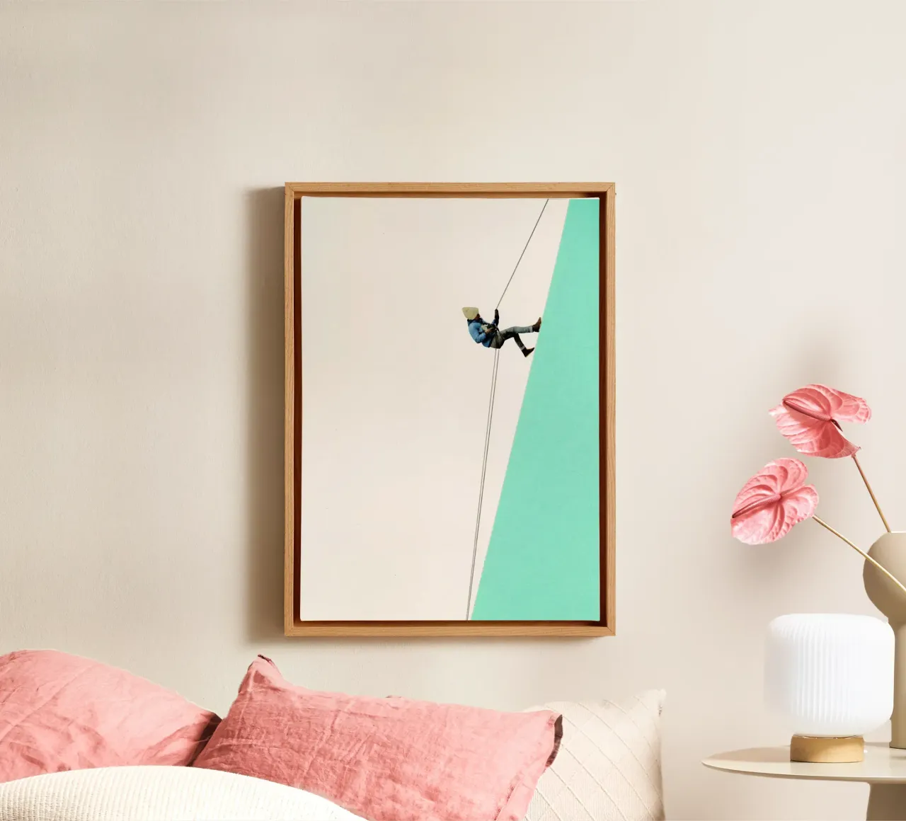 Descent canvas with Floater frame by Cassia Beck Collage