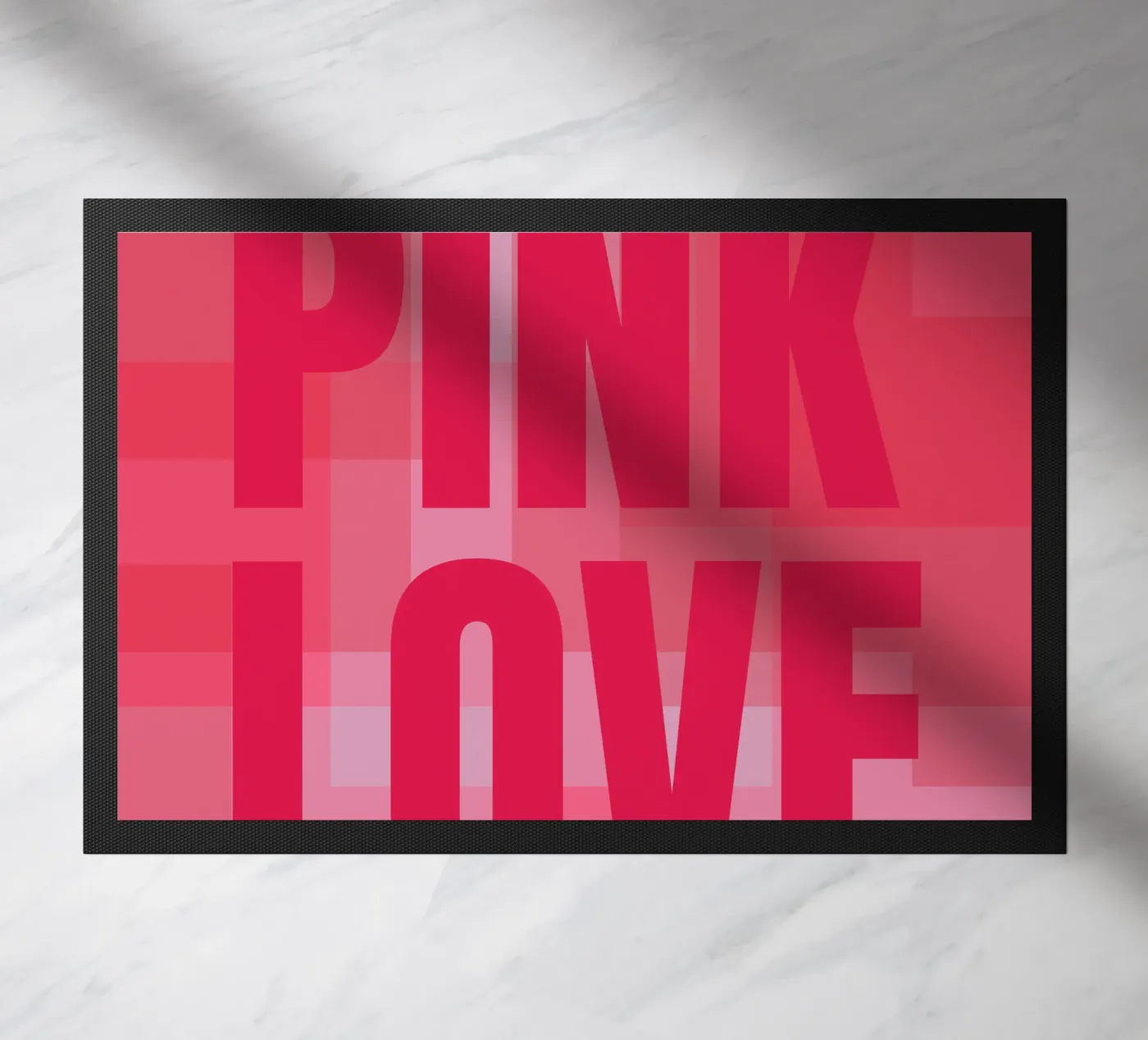 Pink rectangles doormat by HI! there