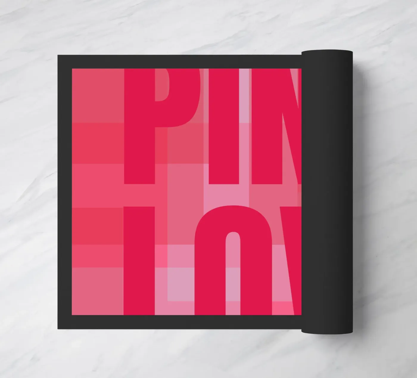 Pink rectangles doormat by HI! there