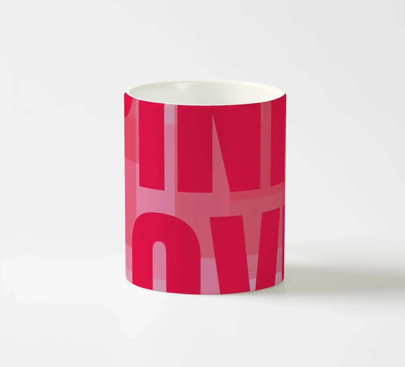 Pink rectangles ceramic mug by HI! there
