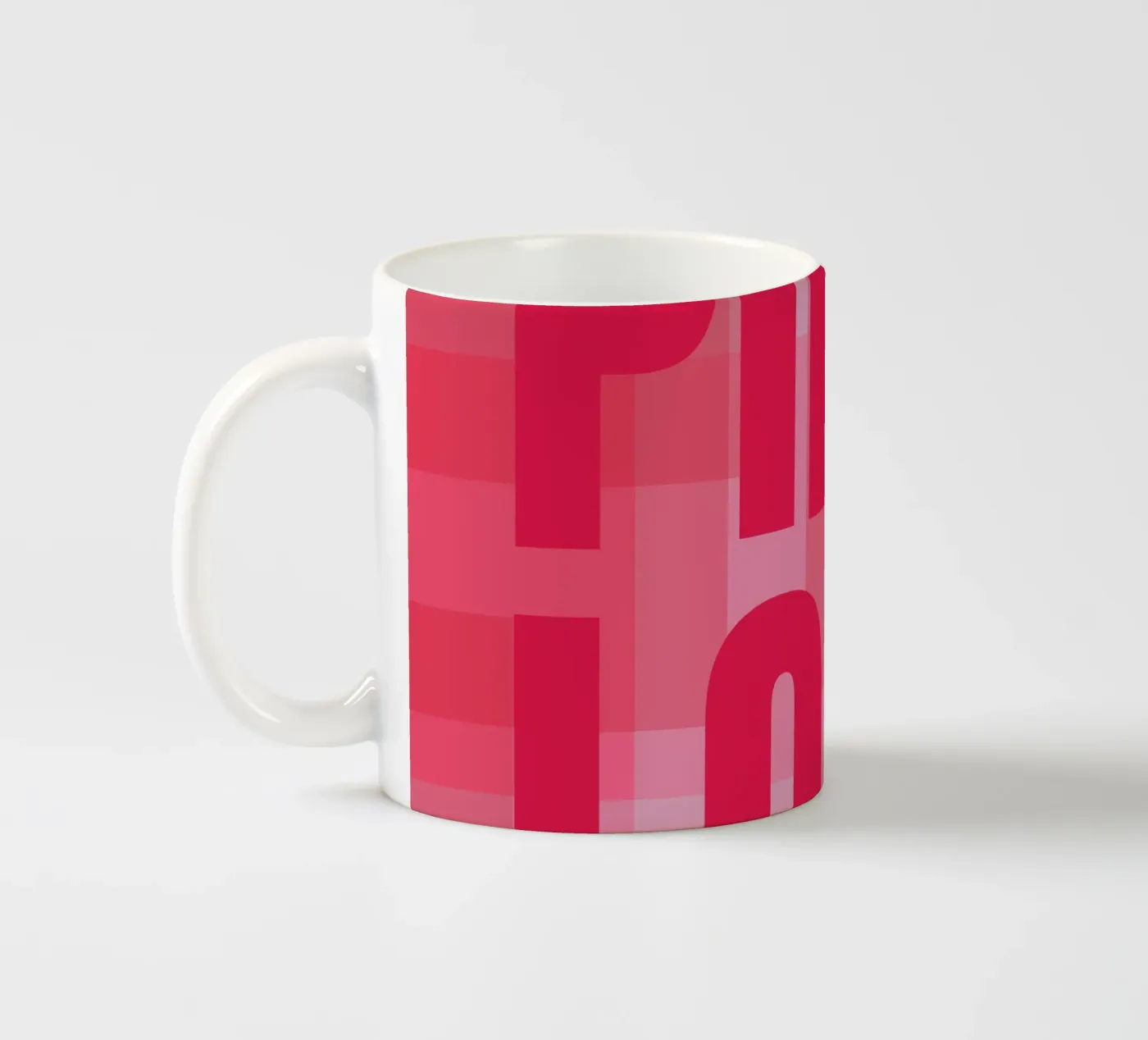 Pink rectangles ceramic mug by HI! there