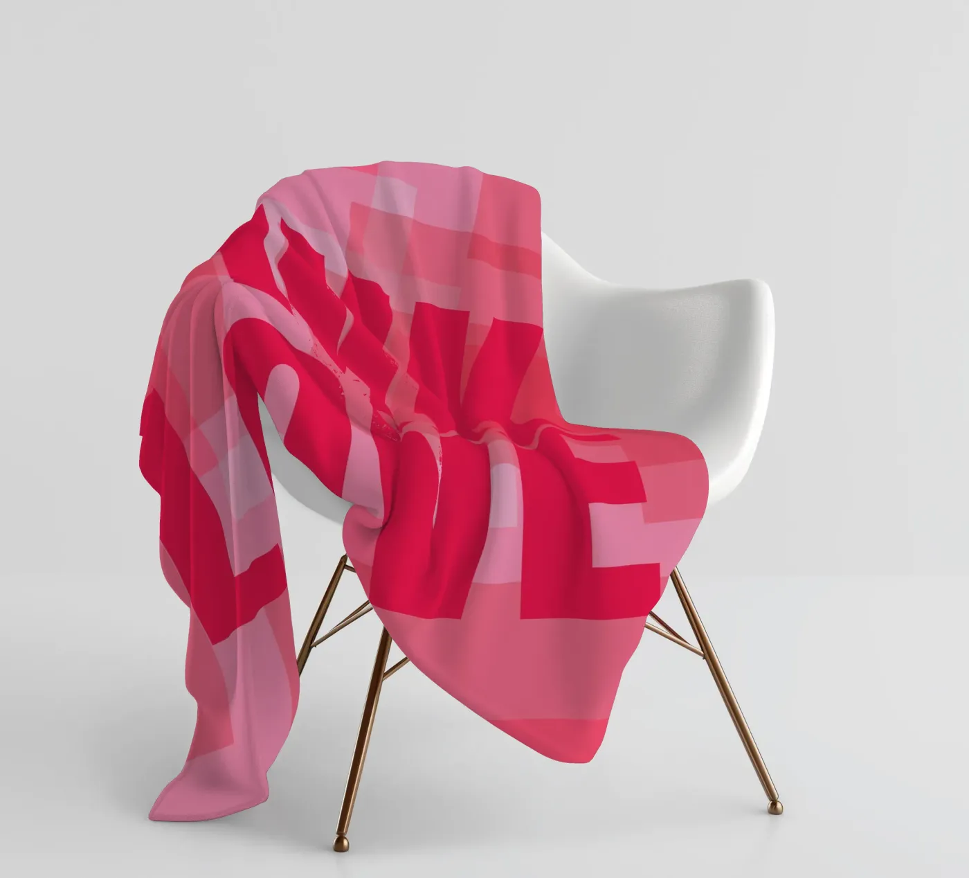 Pink rectangles fleece blanket by HI! there