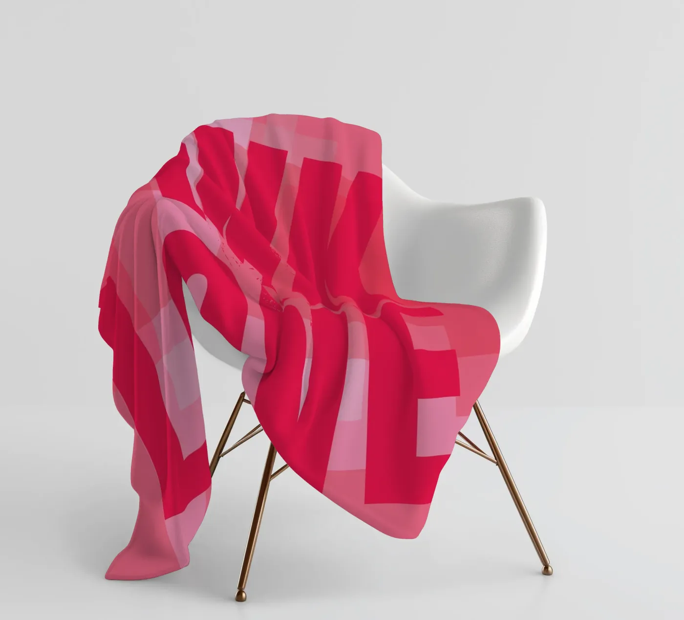Pink rectangles fleece blanket by HI! there