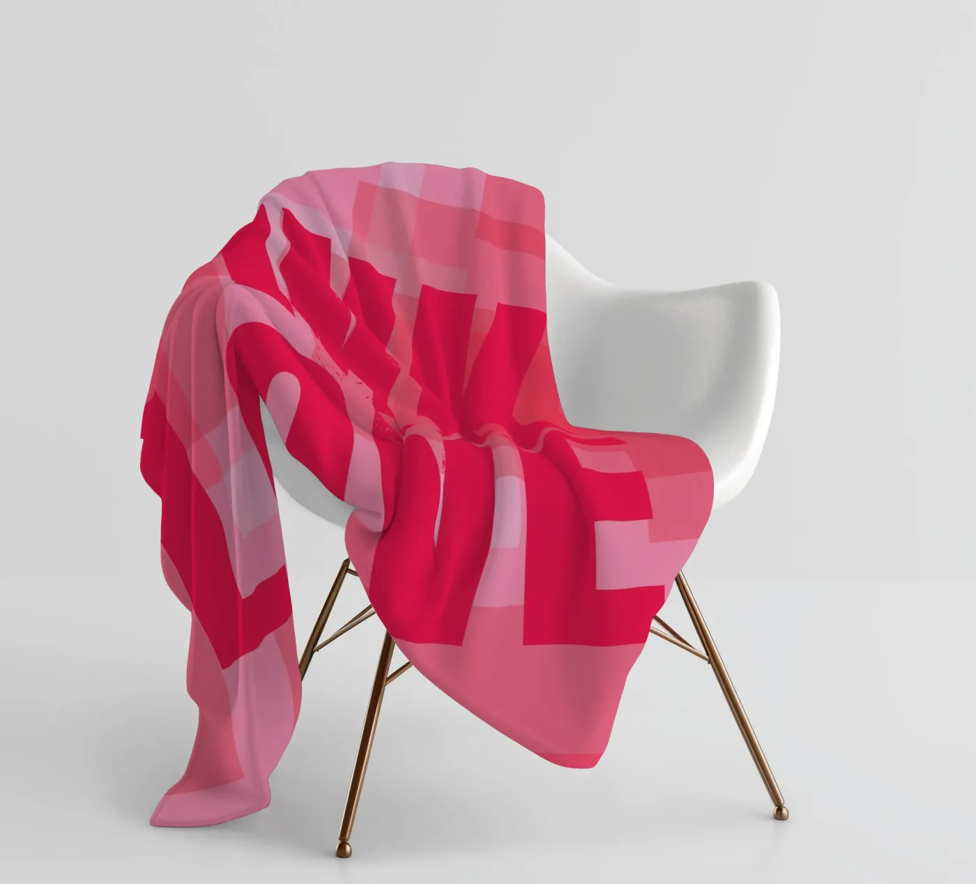 Pink rectangles fleece blanket by HI! there