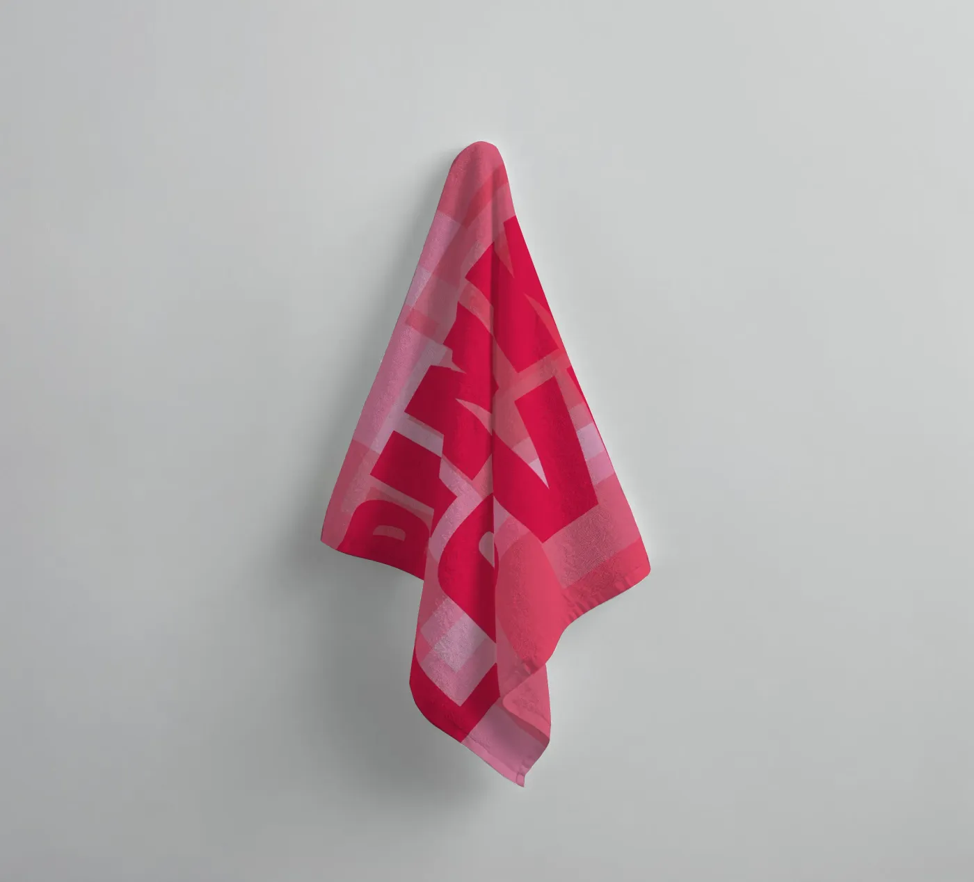 Pink rectangles towel by HI! there