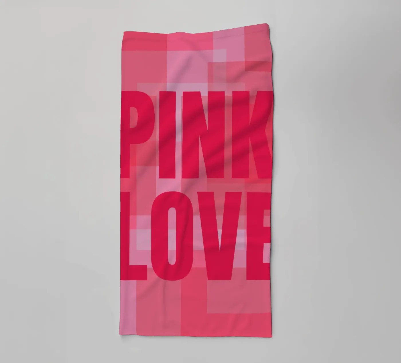 Pink rectangles towel by HI! there