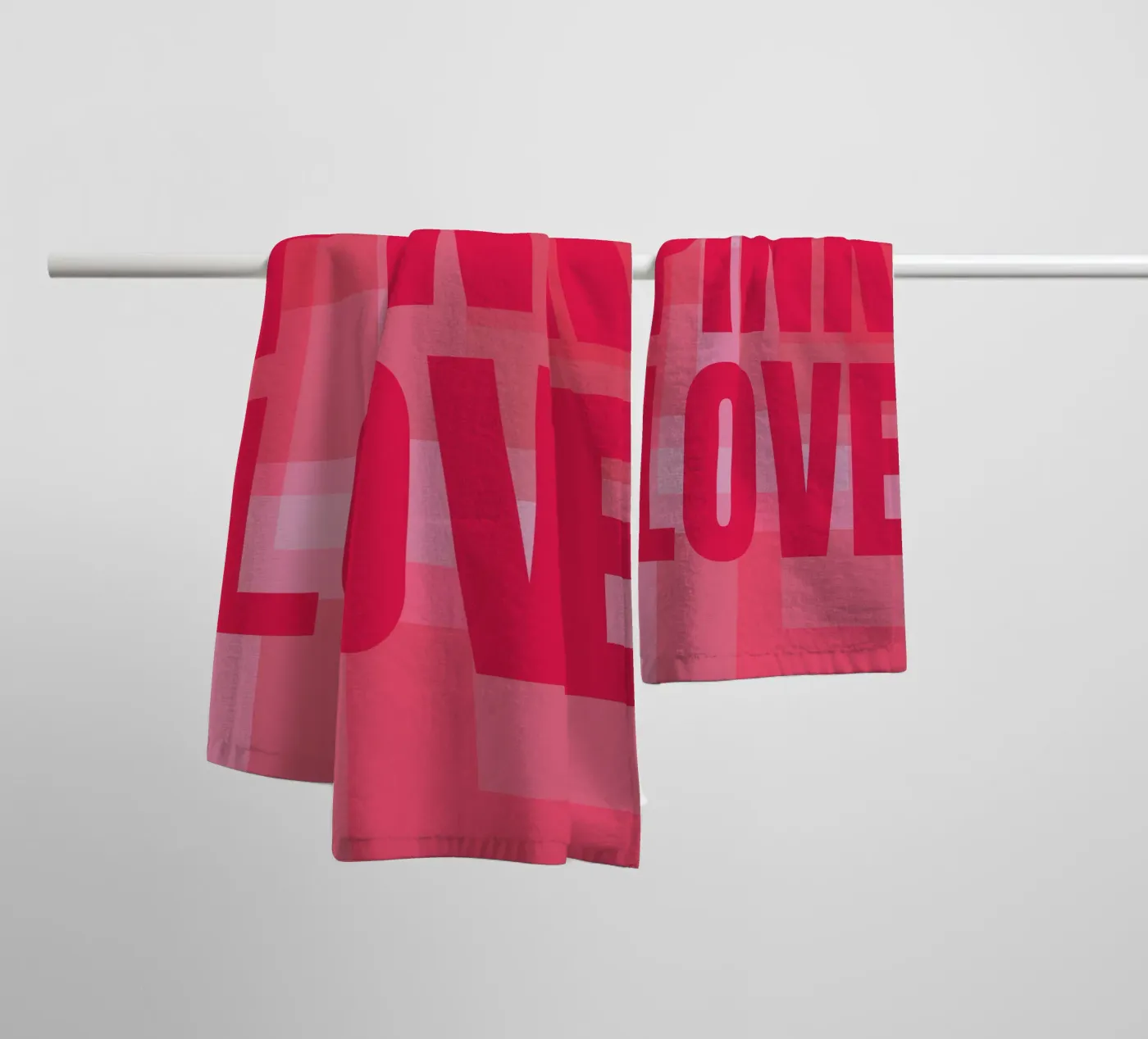 Pink rectangles towel by HI! there