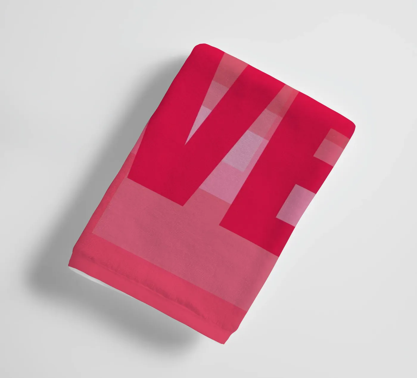 Pink rectangles towel by HI! there