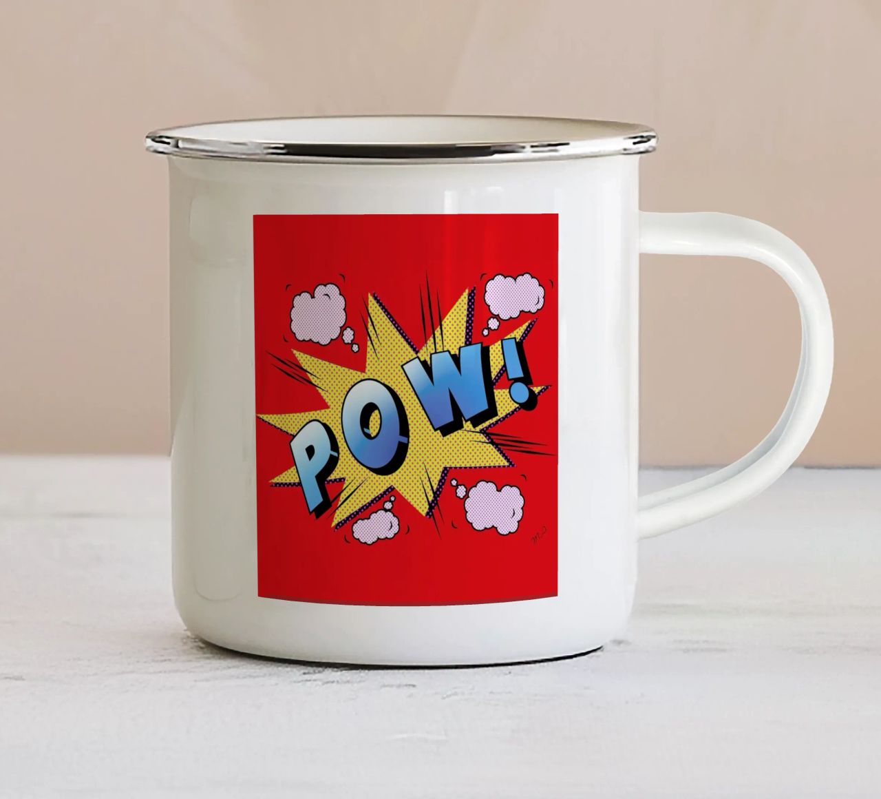 Pow tazza in smalto da Mark Ashkenazi