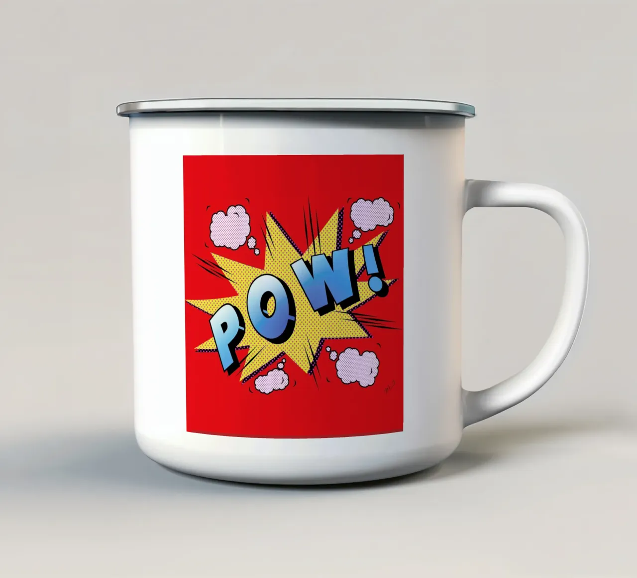 Pow taza de esmalte de Mark Ashkenazi