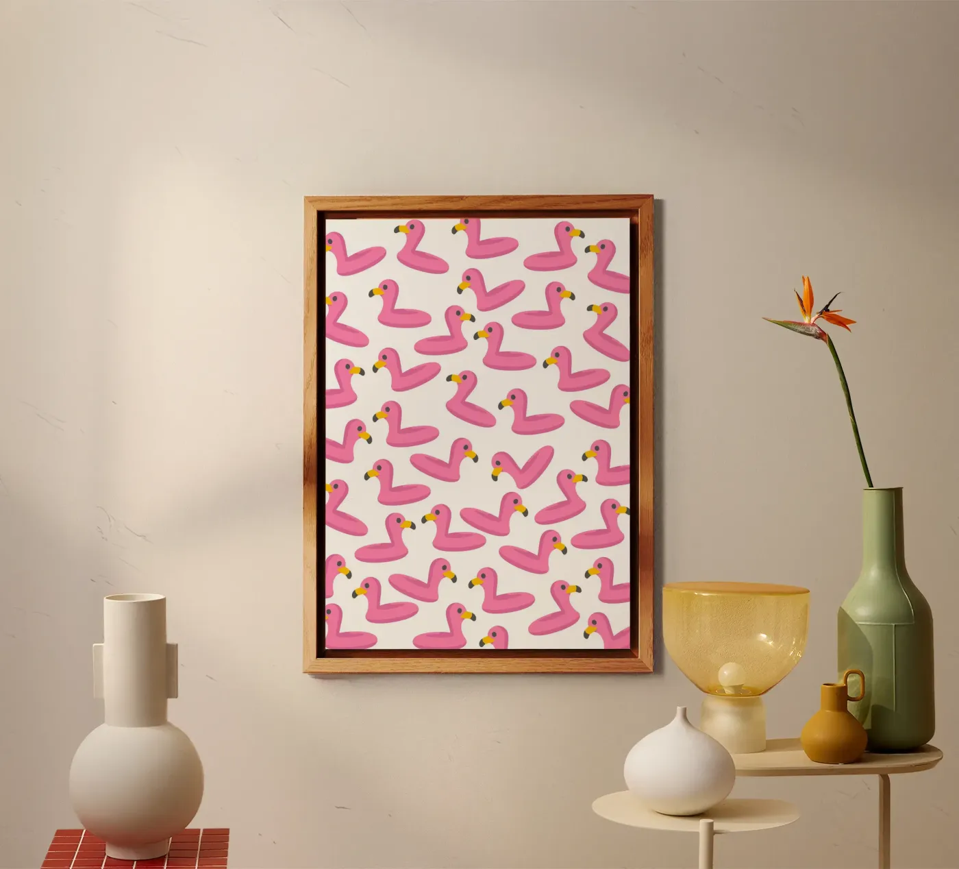 Flamingo summer pattern forex plate by Happypatterns