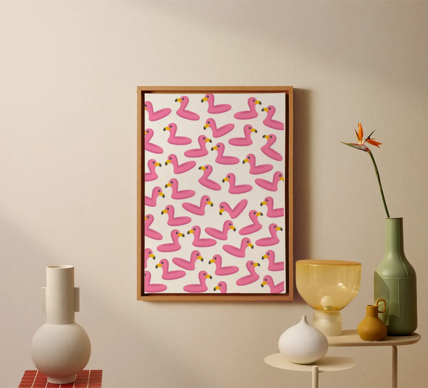 Flamingo summer pattern tela da Happypatterns
