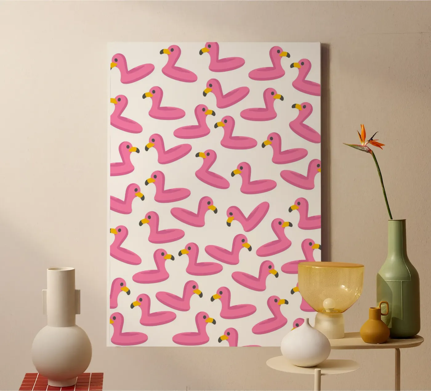 Flamingo summer pattern tela da Happypatterns