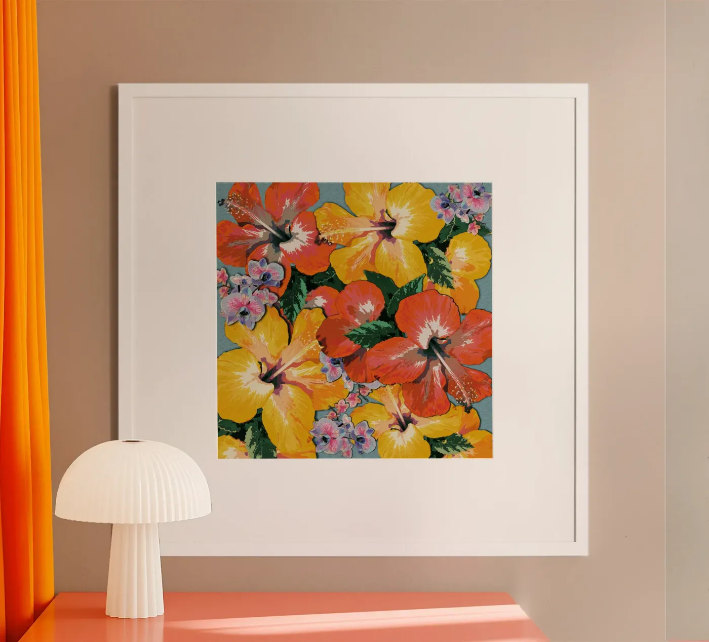 Die hibiscus poster van Nina May Design Studio
