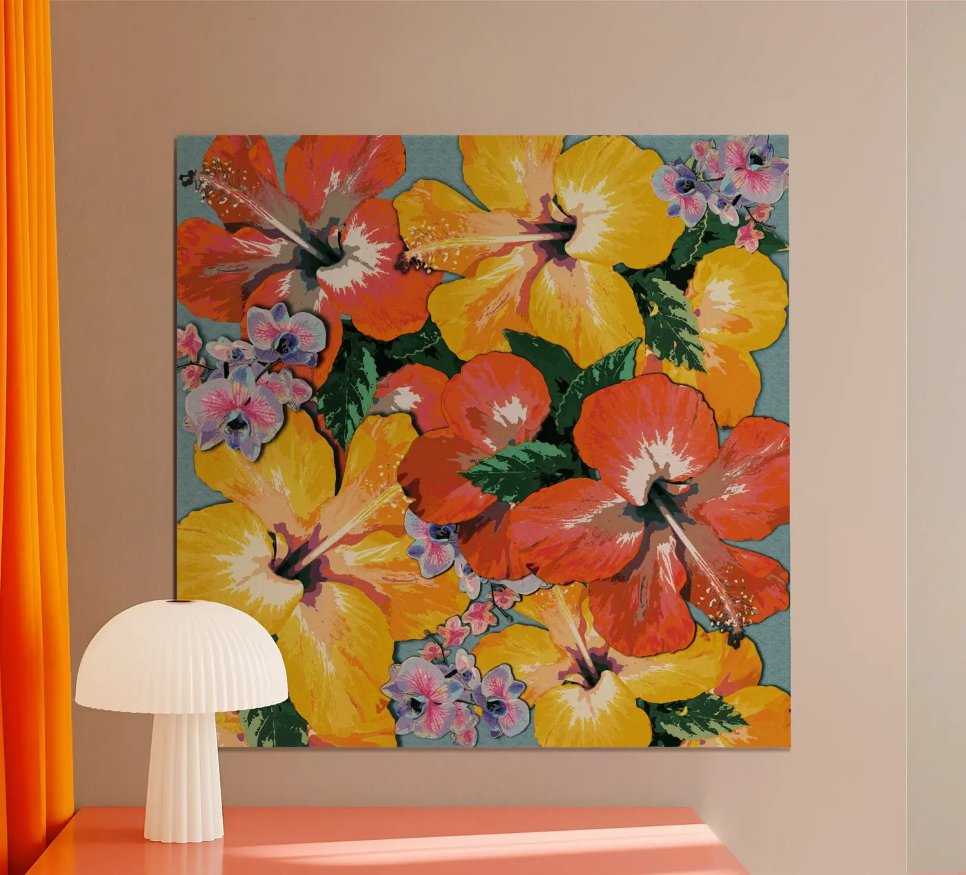 Die hibiscus poster van Nina May Design Studio
