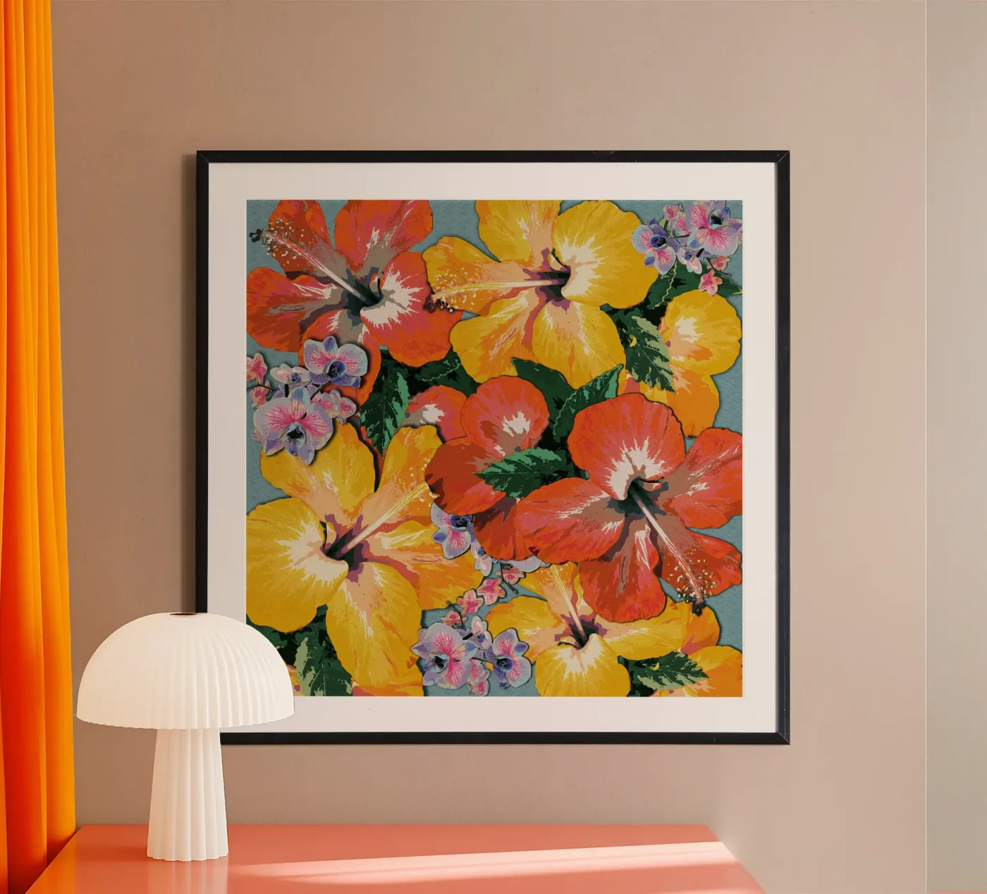 Die hibiscus poster van Nina May Design Studio