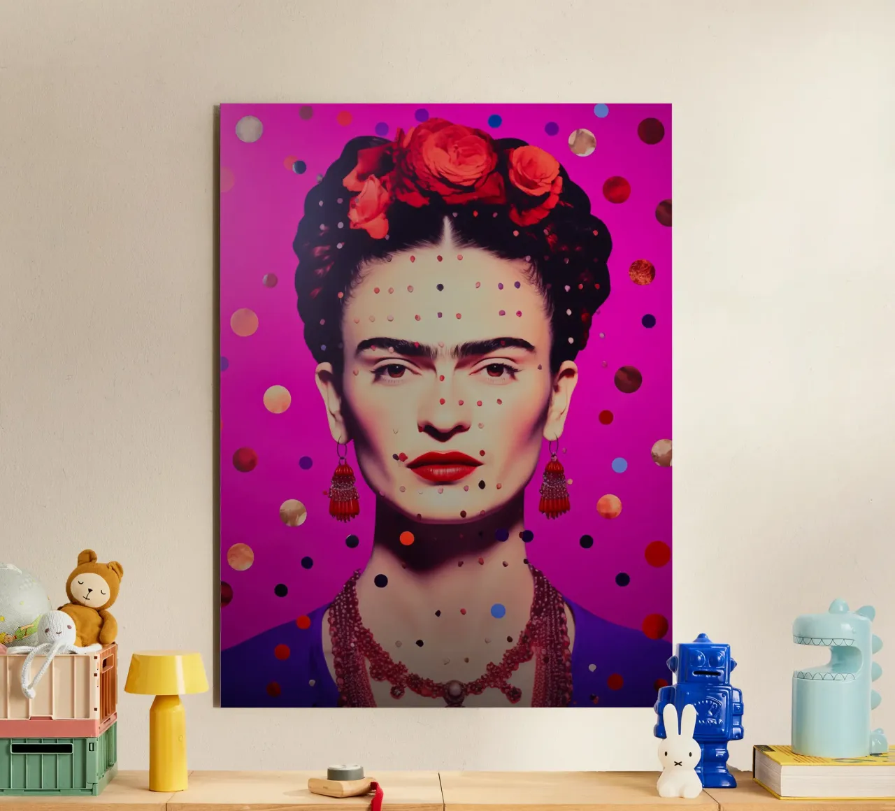 Frida Kahlo Lightbox | Ritratto Pop Art alluminio dibond da Autofocus
