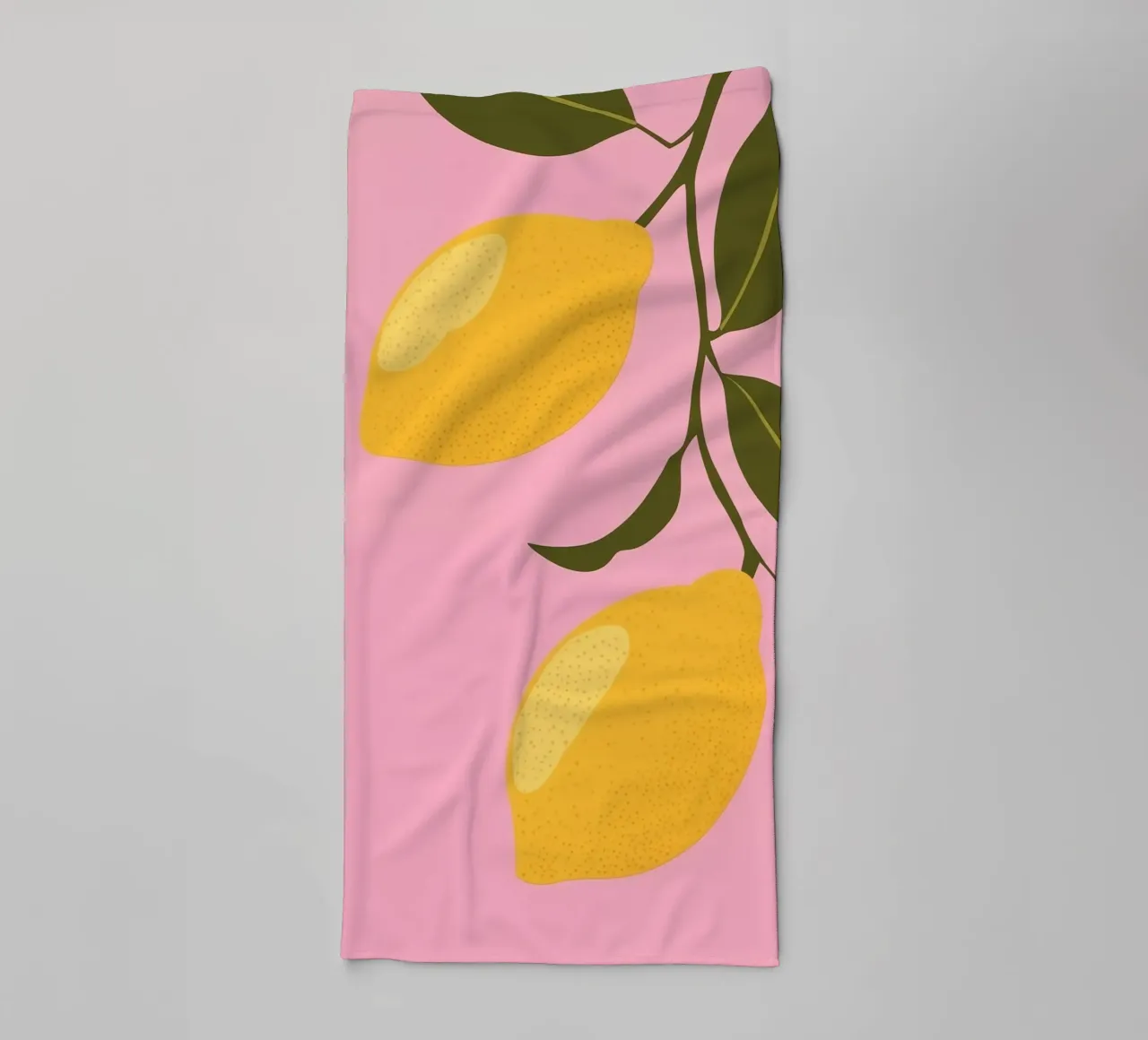 Two Charming Lemons on Pink towel by Autofocus