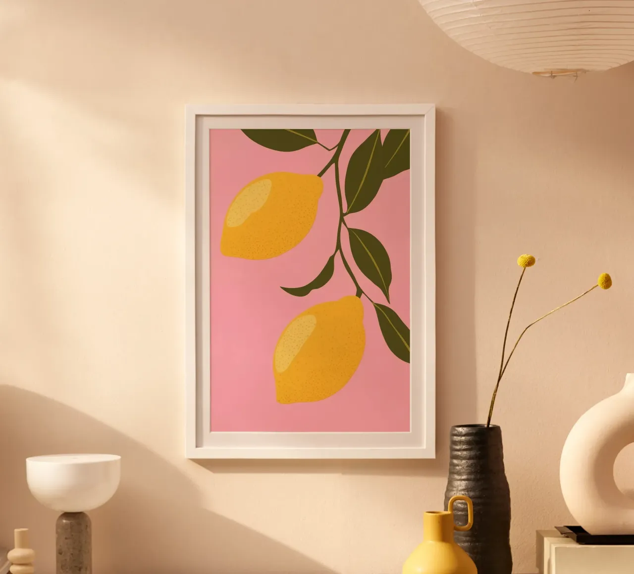 Two Charming Lemons on Pink poster da Autofocus