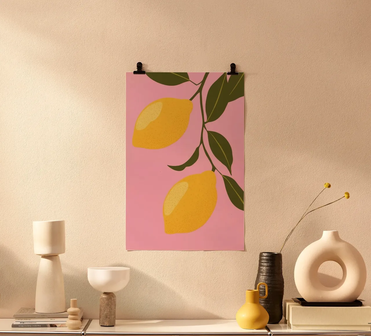 Two Charming Lemons on Pink poster da Autofocus