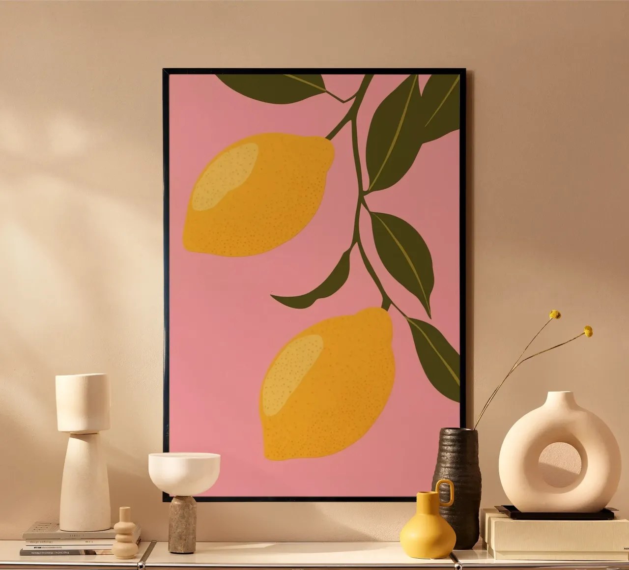 Two Charming Lemons on Pink poster da Autofocus