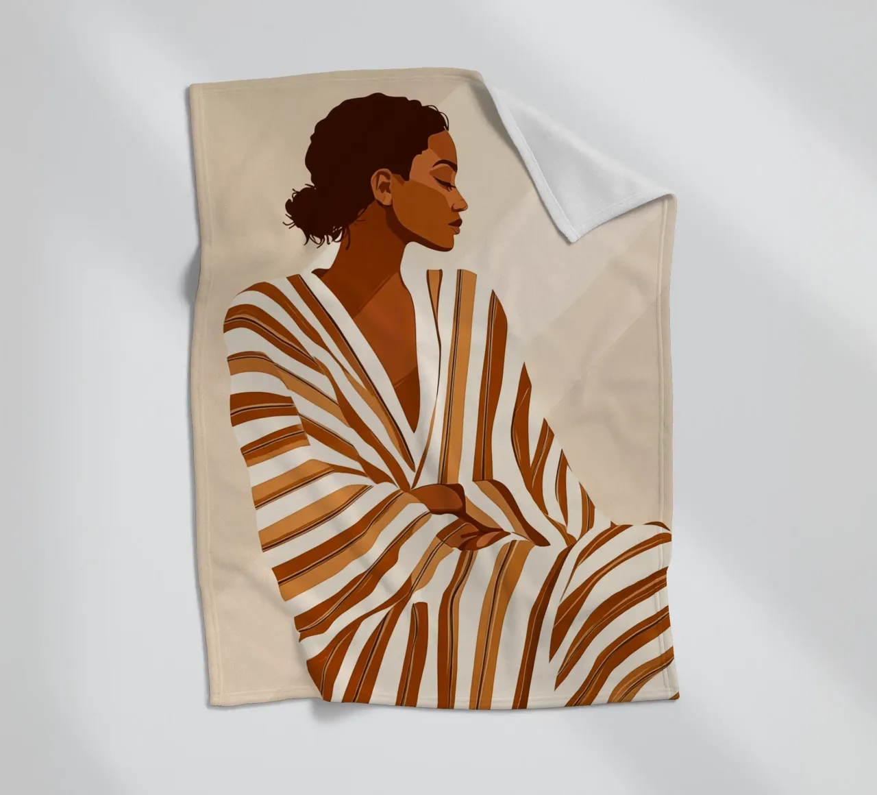 Donna in accappatoio a righe | Boho Chick coperta in pile da Autofocus