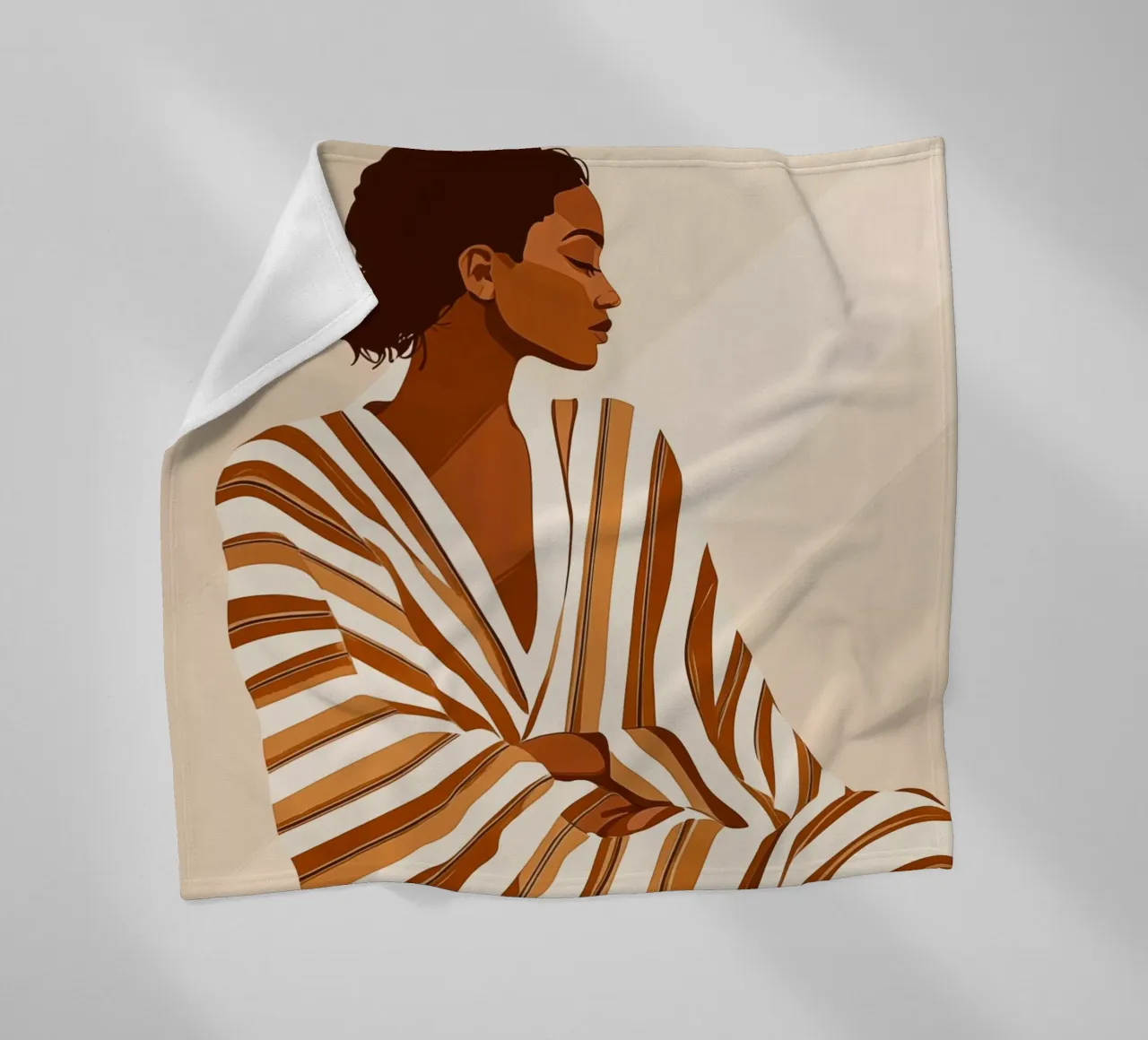 Donna in accappatoio a righe | Boho Chick coperta in pile da Autofocus