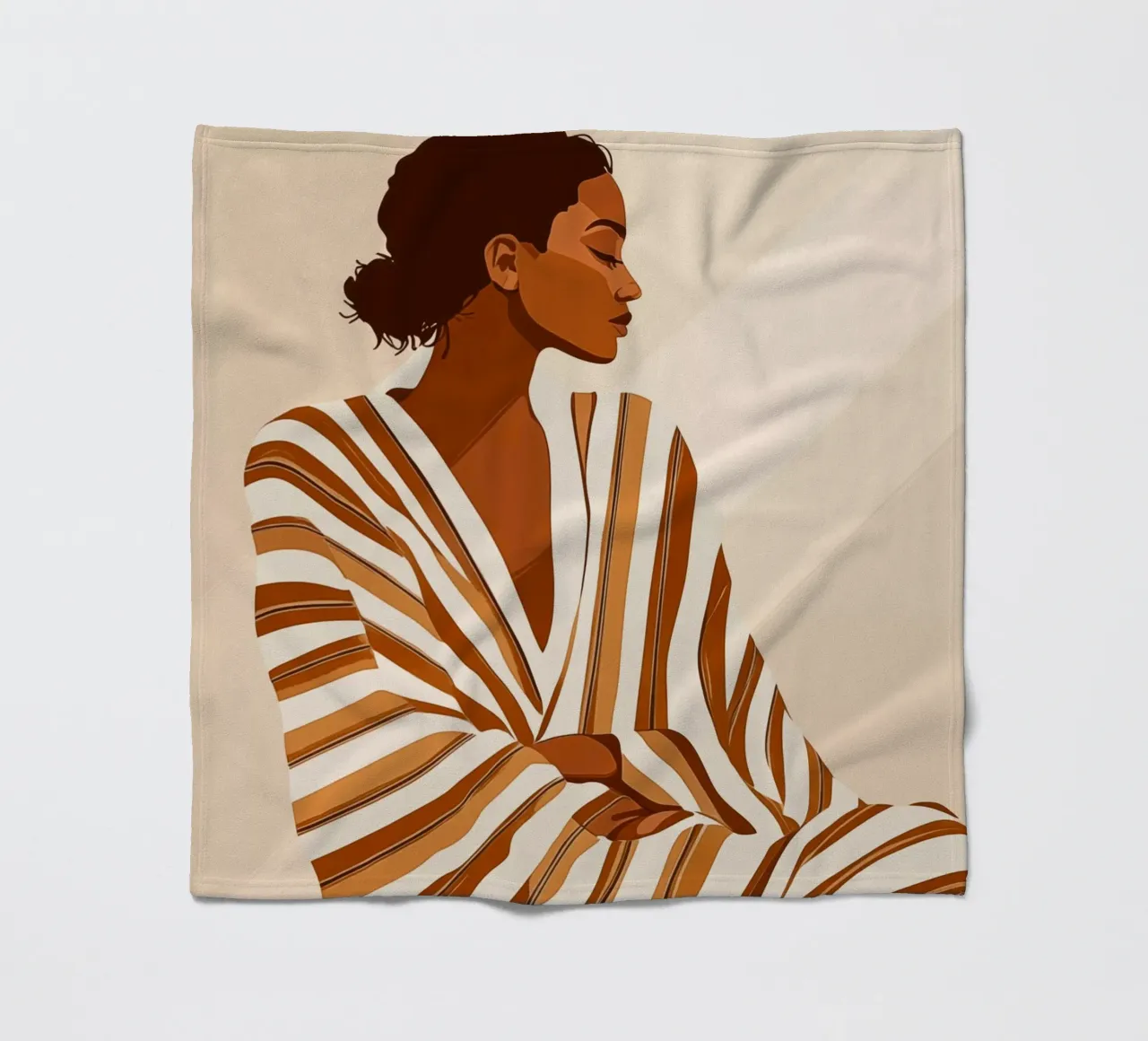 Donna in accappatoio a righe | Boho Chick coperta in pile da Autofocus