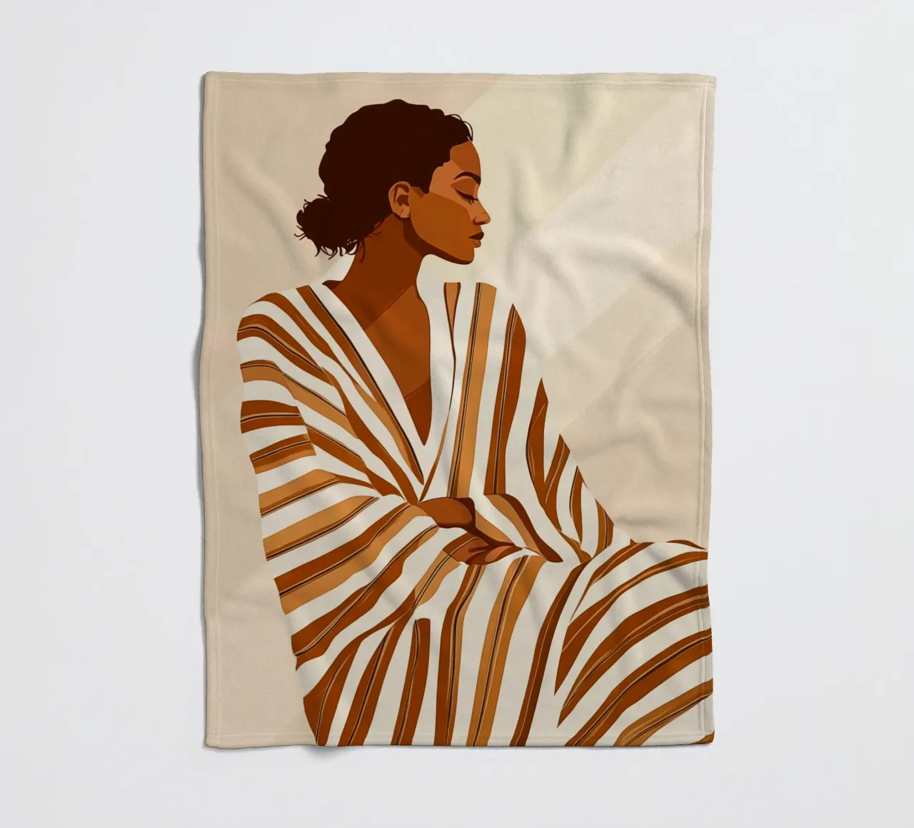 Donna in accappatoio a righe | Boho Chick coperta in pile da Autofocus