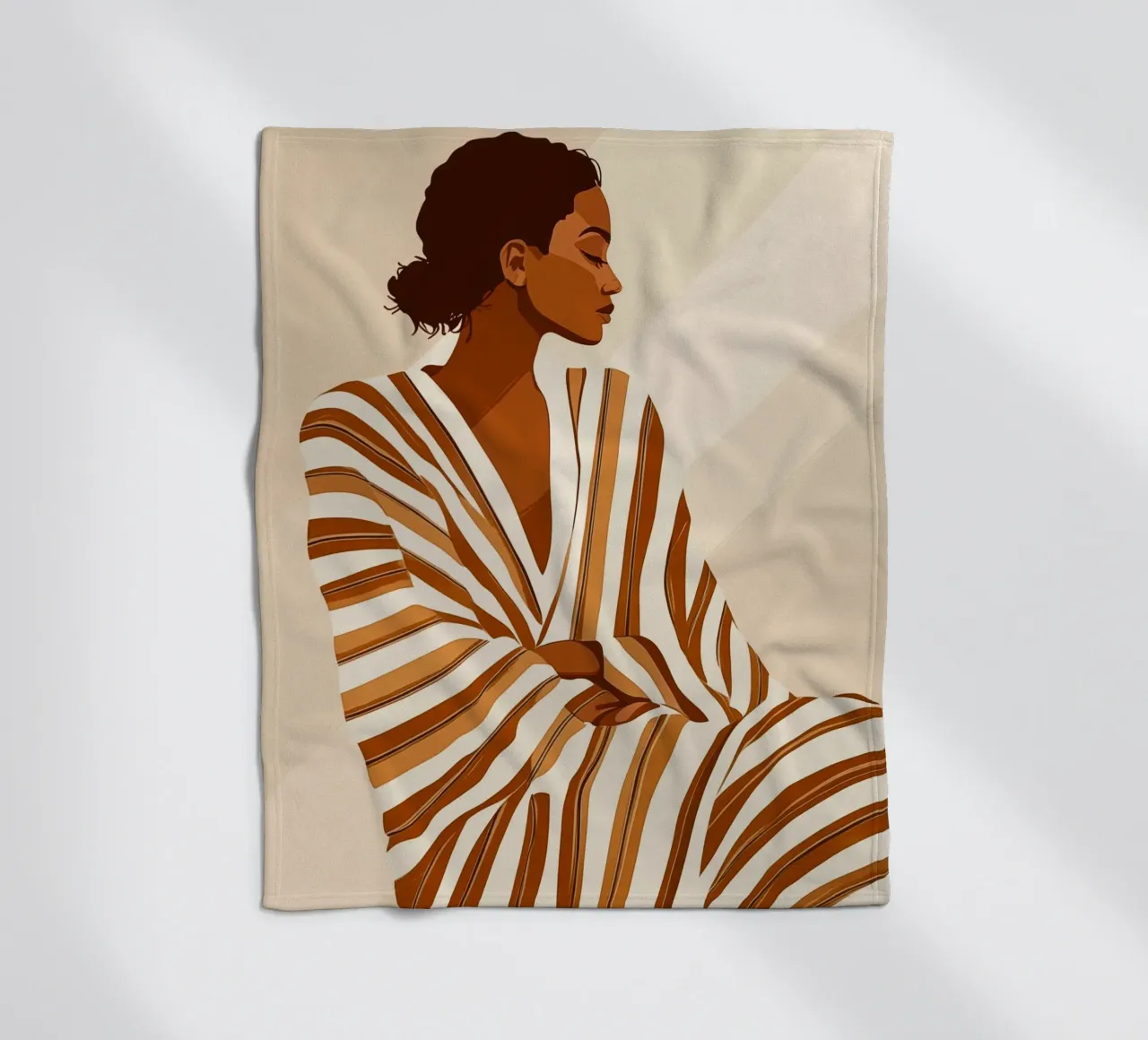 Donna in accappatoio a righe | Boho Chick coperta in pile da Autofocus