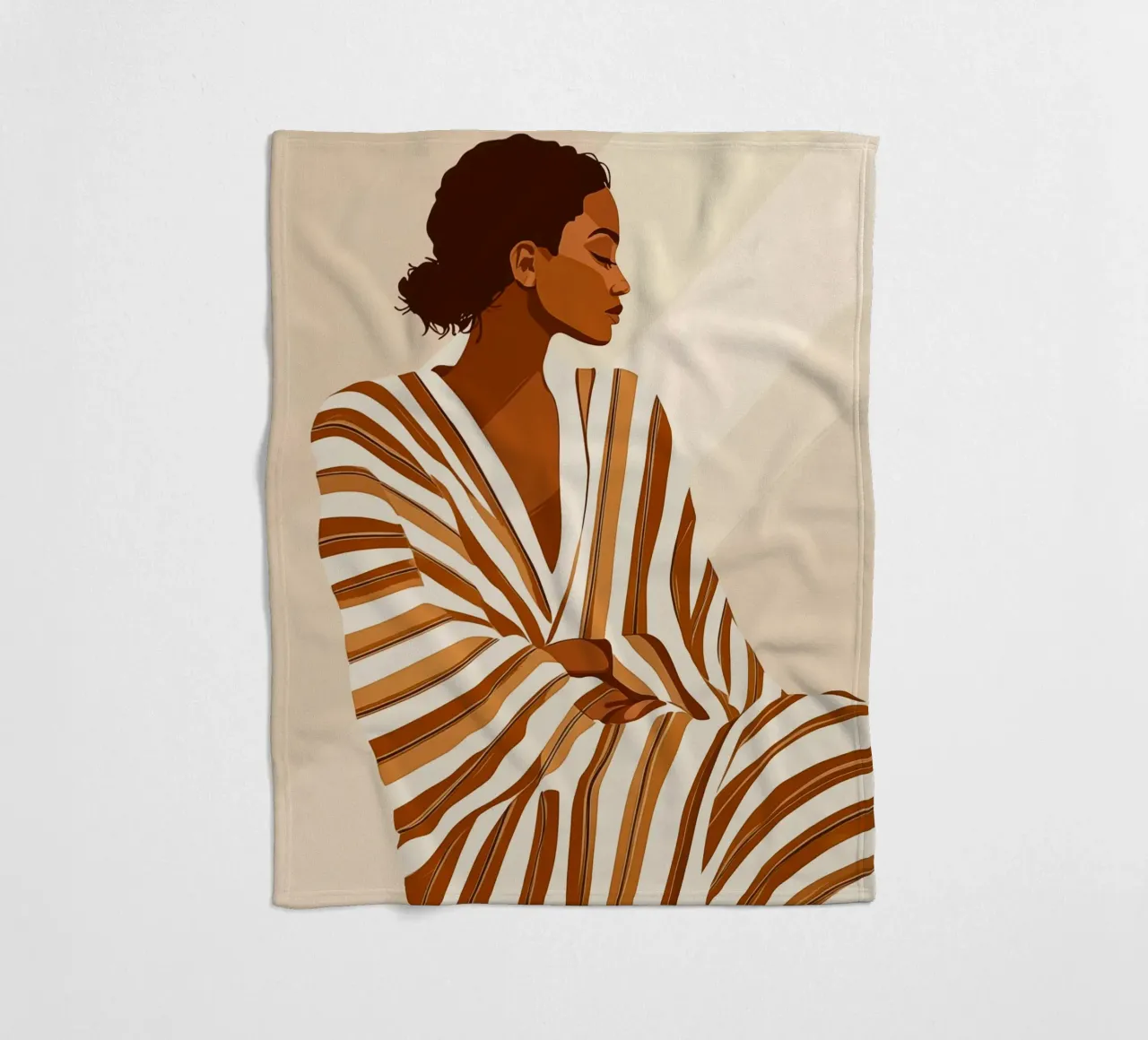 Donna in accappatoio a righe | Boho Chick coperta in pile da Autofocus