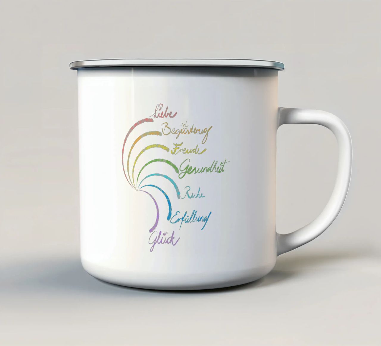 Regenbogen des Glücks tazza in smalto da bezirossi