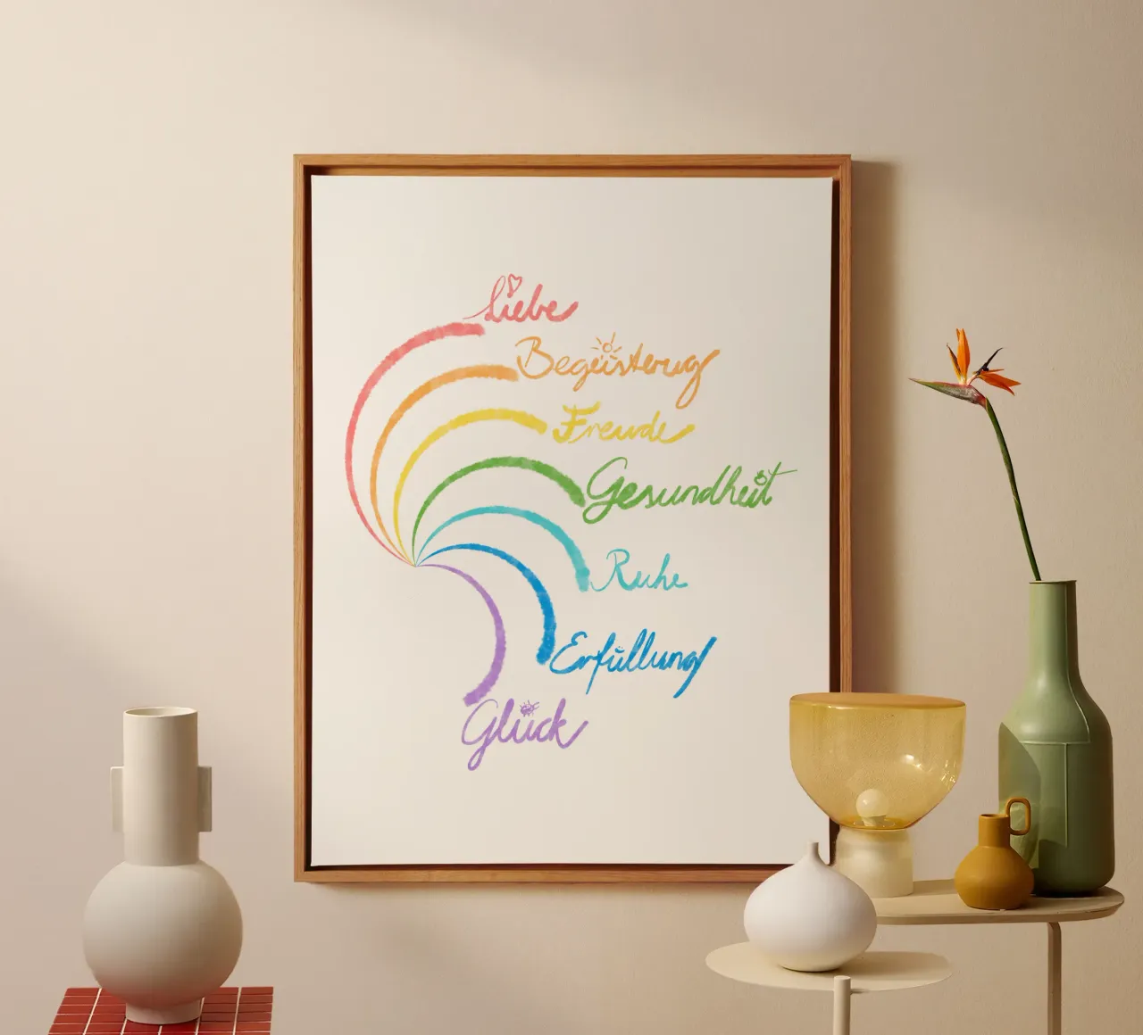 Regenbogen des Glücks tela con Cornice a cassetta da bezirossi