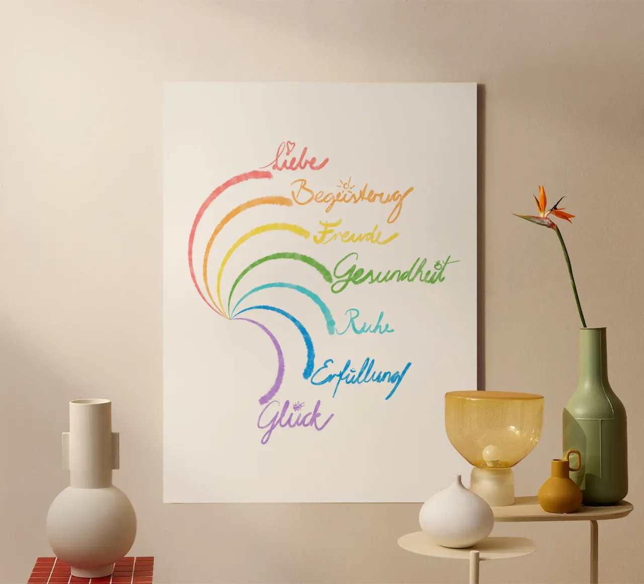 Regenbogen des Glücks tela con Cornice a cassetta da bezirossi